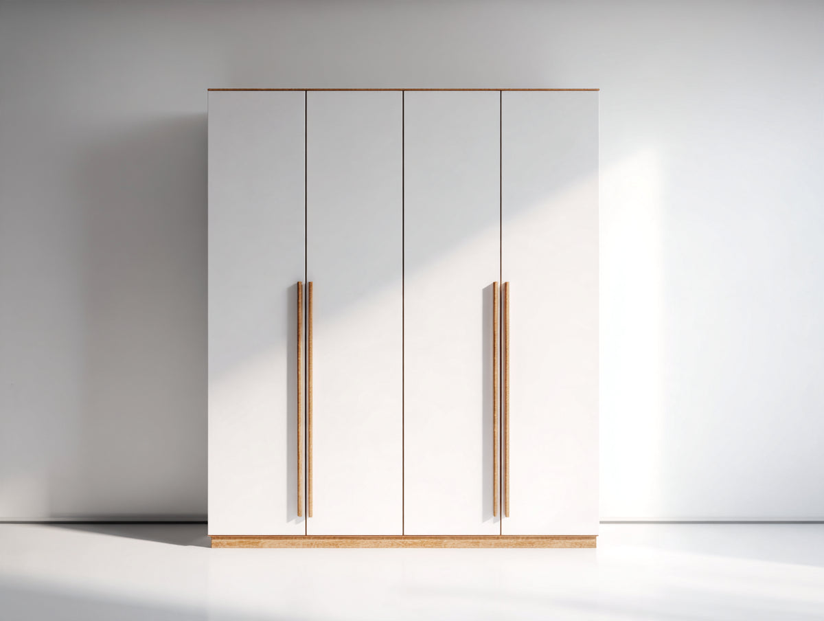 Armadio - Legno - 180x55x210 cm - Bianco-Rovere naturale - Moderno