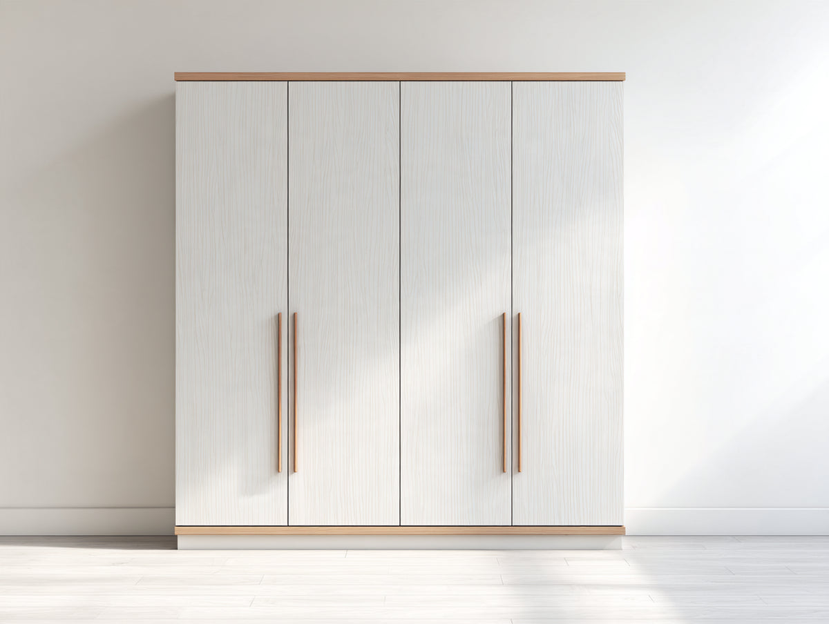 Armadio - Legno - 180x55x210 cm - Bianco-Rovere naturale - Moderno