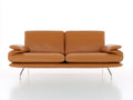 Divano lineare-Pelle-220x90x80 cm-Marrone chiaro-Design moderno