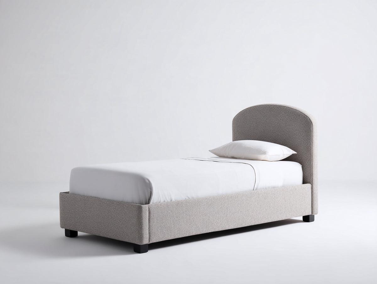 Letto singolo-Tessuto-198x92x103 cm-Beige-Stile moderno