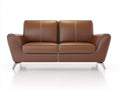 Divano lineare-Pelle-220x90x85 cm-Marrone-Design moderno