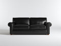 Divano lineare-Pelle-220x90x85 cm-Nero-Design classico