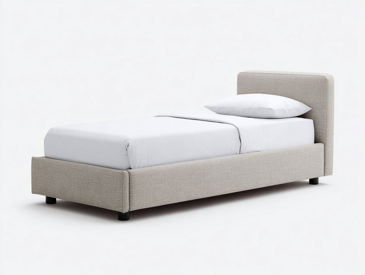 Letto singolo-Tessuto-200x90x100 cm-Beige-Stile moderno