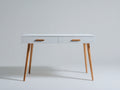 Scrivania- legno composito-legno-140x50x75 cm-Bianco-Marrone-Design moderno
