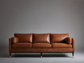 Divano lineare-Pelle-280x100x85 cm-Marrone-Design moderno