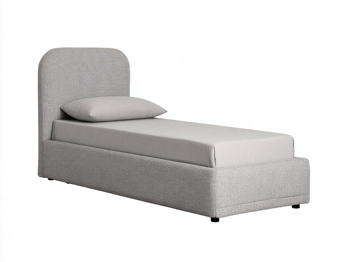 Letto singolo-Tessuto-200x90x100 cm-Grigio-Stile moderno