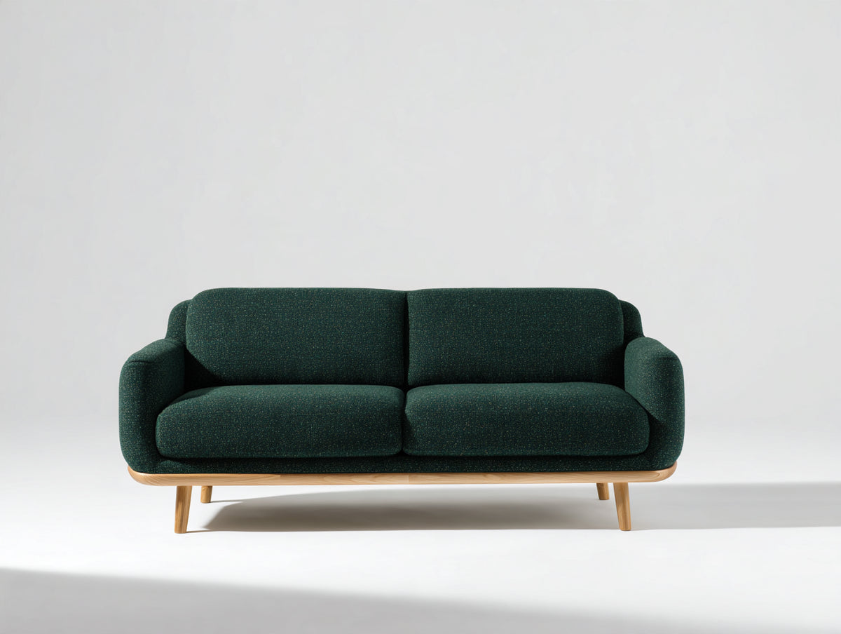 Divano lineare-Tessuto-240x95x85 cm-Verde-Design moderno