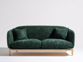 Divano lineare-Velluto-240x95x85 cm-Verde-Design moderno