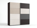 Armadio - Legno-Vetro - 220x60x220 cm - Nero-Beige-Bianco-Grigio - Moderno