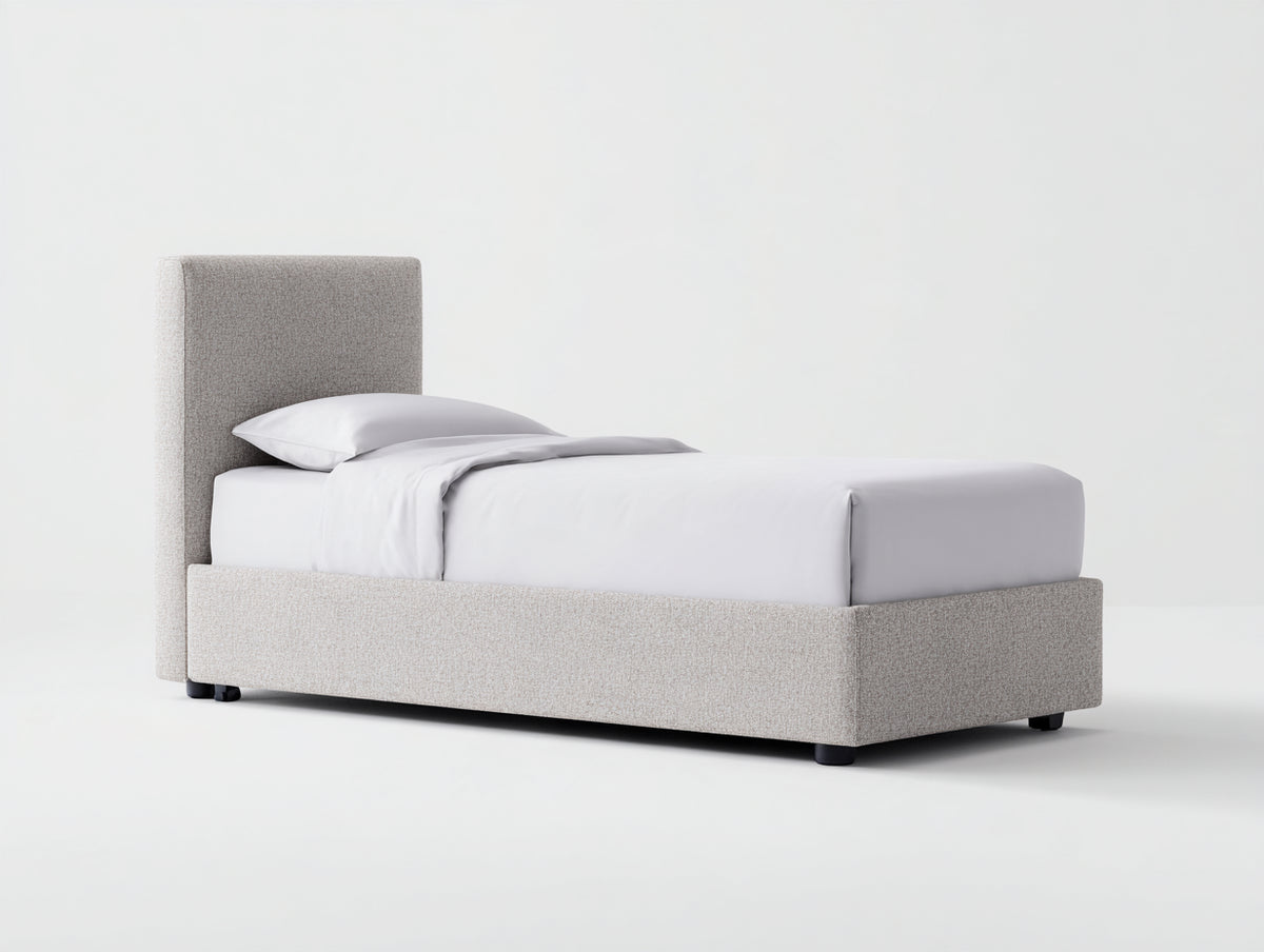 Letto singolo-Tessuto-200x90x100 cm-Beige-Stile moderno